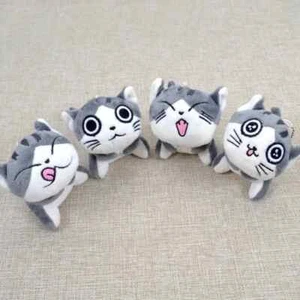 4 Pcs Cute 4" Stuffed Plush Cat Pendant Keychain Kids Gift Birthday Backpacks - Picture 1 of 9