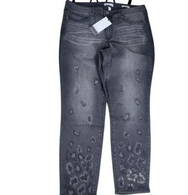 Sofia Vergara Women's Jeans Size 10 Skinny Ankle Stretch Black Rhinestones 10 - Image 1 of 4