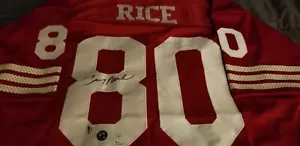Jerry Rice Red San Francisco 49er Jersey JSA VV26815 PSADNA F53805 Rice Holo - Picture 1 of 10