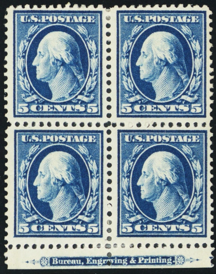 Bloque de cuatro estampillas 378, como nuevo H 5¢ en estado bastante bueno SCV $125 - Stuart Katz Foto 1 de 1