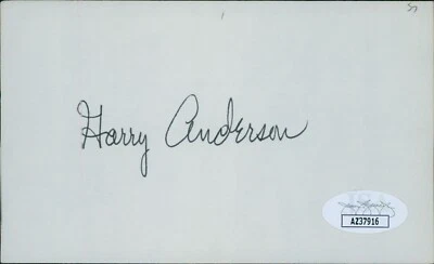 Harry Anderson Philadelphia Phillies Signed 3x5 Index Card JSA Authenticated - Image 1 of 2