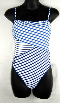 Traje de baño Polo Ralph Lauren para mujer a rayas de una pieza pequeño azul multicolor $124 Foto 1 de 4