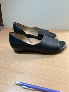 Elegant Naturalizer Jamee Ladies Black Leather Dress Shoes Size 7.5 Open Toe - Picture 1 of 7
