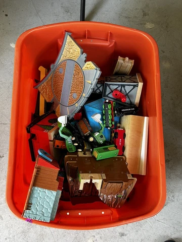 Large Mixed Lot Of Thomas The Tank Engine Train Track Parts and Train Cars Cover