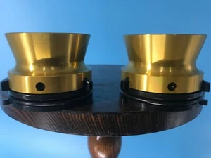 Burlington Recording Pro Gold 1/4" NAB Hub Adapters with Aluminum Trumpet (Pair) - Picture 1 of 5
