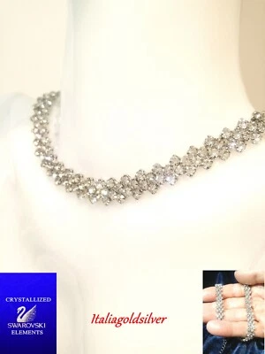 Collier Donna Gioielli Orecchini  Argento Rod con Cristalli Swarovski Originali - Immagine 1 di 4