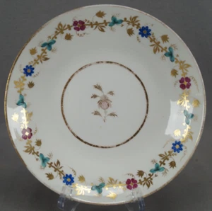 Spode Muster 3846 handbemalt blau Puce & Gold Floral 8 Zoll Teller um 1822-1825 - Bild 1 von 11