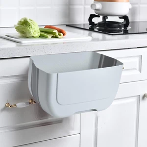 Hanging Kitchen Trash Can,Foldable Waste Bin for Kitchen,Hanging Folding Mini Tr - Picture 1 of 12