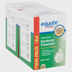Tabletas limpiadoras dentales antibacterianas frescas como nuevas paquete doble 120 unidades 2 - Imagen 1 de 11