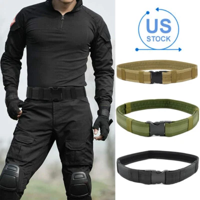 Tactical Belt Quick Release Buckle Military Waistbelt Army Men Style Combat Belt - Image 1 of 4