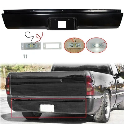 Bandeja antivuelco trasera de acero con luz de placa para 99-07 Chevy Silverado GMC Fleetside Foto 1 de 4