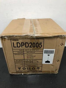 Elegant Lighting LDPD2005 Nora Single Light 12" Pendant - Black / Natural Wood - Picture 1 of 2