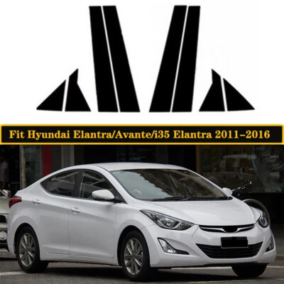 8x Fenster Säulenpfosten Abdeckung Schwarz Für Hyundai Elantra Avante 2011-2016 - Bild 1 von 4