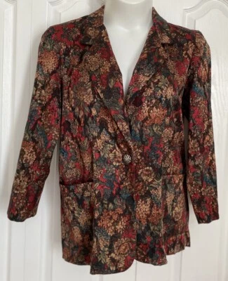 Chaqueta Blazer Vintage Samantha David Floral Manga Larga SIN FORRO Bolsillos MEDIANA Foto 1 de 4