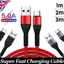 USB To USB-C Cable Fast Charging Charger PD 100W 5A USB Type C Data Sync Lead