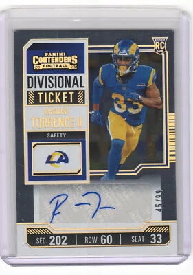 2023 Contenders RASHAD TORRENCE II Divisional Ticket #'d /99 RC Rookie Auto - Image 1 of 2