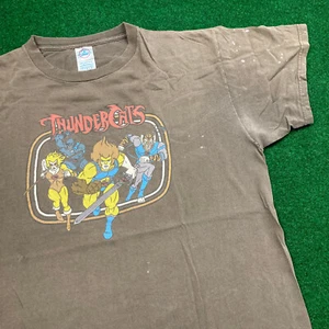 Vintage Thundercats Shirt Mens L Brown Spell Out Logo Cartoon Logo Y2K Tee VTG - Picture 1 of 19