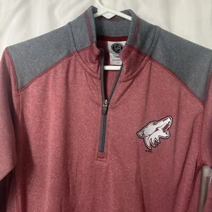 NHL Arizona Coyotes 1/4 Cremallera Pullover Manga Larga Camisa Para Hombres Pequeña Gris Roja - Imagen 1 de 5