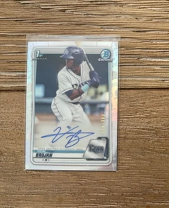 2020 Bowman Chrome Vidal Brujan Refractor 446/499 SP Auto Tampa Bay Rays CPA-VB - Picture 1 of 2
