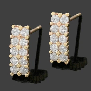 Aretes oblongos de oro de 9 quilates C/Z hechos a mano en Reino Unido - caja gratis - - Imagen 1 de 1