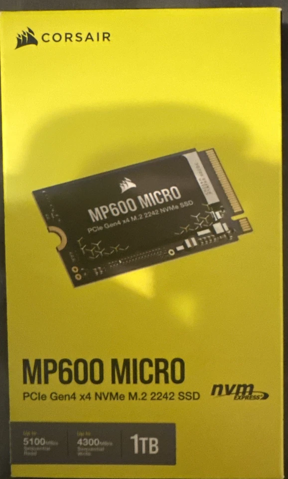 Corsair MP600 Micro 1TB M.2 NVMe PCIe x4 Gen4 2 SSD – M.2 2242 Sequential Read - Image 1 of 3