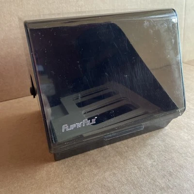 Flip N File 5.25 Floppy Disk Smoked Plastic Storage Organizer Dividers Vtg PC - Image 1 of 4