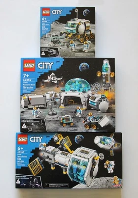 NEW Lego City Lunar Lot 60348 Vehicle 60349 Space Station 60350 Research Base - Image 1 of 4