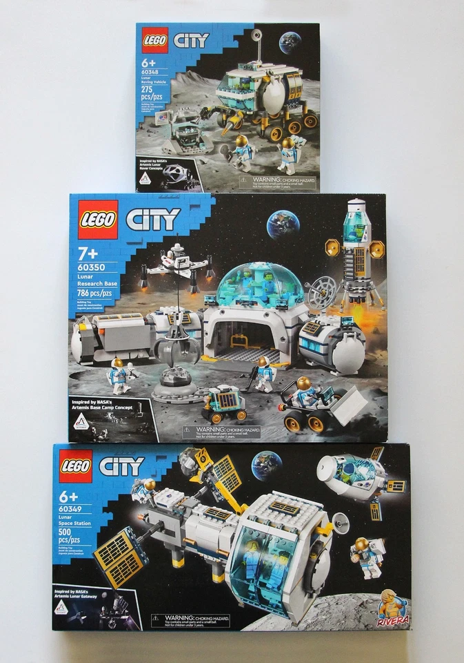NEW Lego City Lunar Lot 60348 Vehicle 60349 Space Station 60350 Research Base - Image 1 of 4