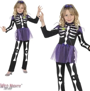 Smiffys Halloween Mädchen Skelett Skellie Punk Kostüm Alter 7-9 Jahre M Neu - Bild 1 von 2