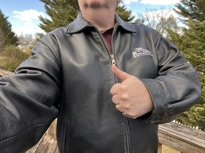 Penn State University Black FULl  Leather Coat 2XL - JH Design  #weare xxl   - Image 1 of 4