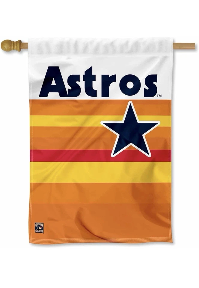 MLB Houston Astros Throwback Vintage Retro House Flag and Banner - Image 1 of 4