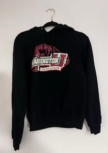 Champion Washington U In St Louis Sweatshirt Womens Small Black Bear Vintage - Picture 1 of 4