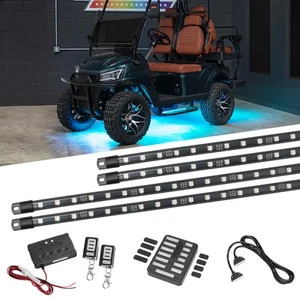 LEDGlow 4pc Million Color LED Golf Cart Underbody Underglow Light Kit Fits EZ-GO - Picture 1 of 9