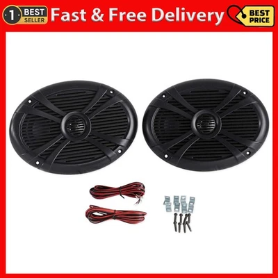 AUDIOSAVINGS Rockville RMSTS69B 1000W 6x9 2-Way Marine Speakers (2), Waterproof, Titanium ...