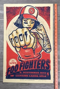 Foo Fighters Red Variant 2015 Köln Poster Lars Krause Signed #147/150 16x25 Mint - Picture 1 of 8