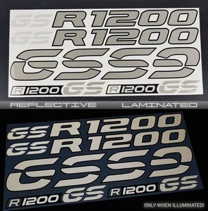 Reflective decals stickers graphic set for BMW GS R1200GS panniers R1200 gray - Picture 1 of 6