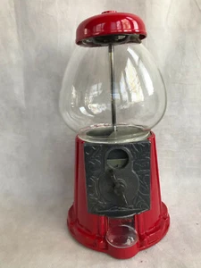 JOLLY GOOD INDUSTRIES GUMBALL MACHINE BANK COIN OPERATED RED WORKS 11.5" - Picture 1 of 8