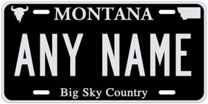 Montana schwarz silber personalisiert Neuheit Auto KFZ Nummernschild beliebiger Name - Bild 1 von 3