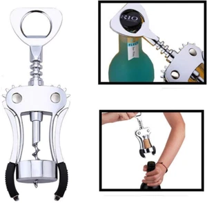 Wing Corkscrew Red Wine Bottle Opener,Zinc Alloy Stainless Steel Multifunction B - Picture 1 of 12