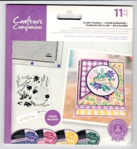 Crafter's Companion Stempel Photopolymer Stempel und Schablone edle Blumen neu - Bild 1 von 2
