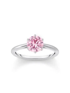 Thomas Sabo TR2474-051-9-54 Anello in argento con pietra rosa taglio brillant... - Foto 1 di 3