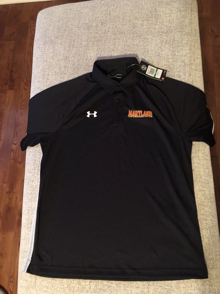Under Armour Maryland Terrapins Rival Polo Short Sleeve Men's 3xl Black