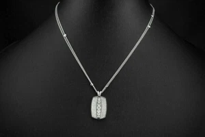Colgante único de 2 quilates corte redondo VVS1 diamante elegante acabado oro blanco 14 quilates cadena de 18 - Imagen 1 de 3