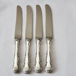 Reed and Barton Sterling Silver GEORGIAN ROSE 4 French Dinner Knives 9'' - Picture 1 of 6