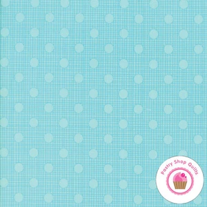WING and LEAF Robins Egg Blue Dots 10067 14 Gina Martin & Moda QUILT FABRIC - Picture 1 of 2