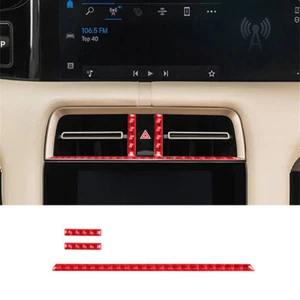 Cubierta de panel de salida de ventilación de aire central de fibra de carbono roja para Porsche Taycan 2019-2022 - Imagen 1 de 11