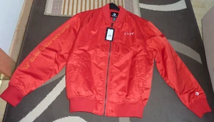 NWT ~Converse~ Red Zipped Bomber Jacket Uk Men's Size Medium - Picture 1 of 4