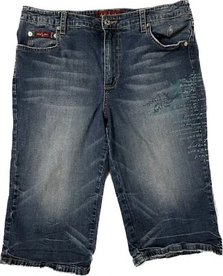 Y2K McBling Baby Phat Bermuda Shorts Jean Denim Size 16 - Image 1 of 4