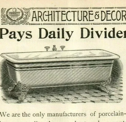 1896 Victorian Clawfoot Bathtub Ice Chest Refrigerator Derma Royale Skincare Ads Cover