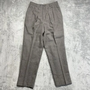 Vtg L.L. Bean 100% Wool Twill Hunting Dress Pants Gray Brown Pleated 32x29 USA - Picture 1 of 7